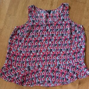 Nic+Zoe Women's Sleeveless Blouse - Pink, light red/orange, Grays Pattern